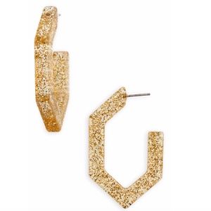 Madewell Glitter Oversized Geometric Hoop Earrings